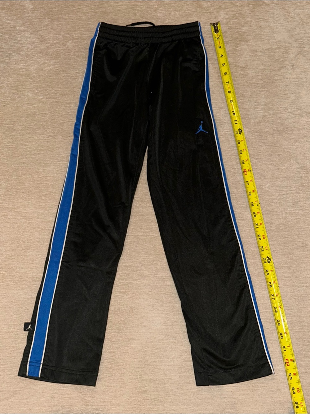 Jordan Kids Black Joggers with Blue Side Stripes Size 8-10